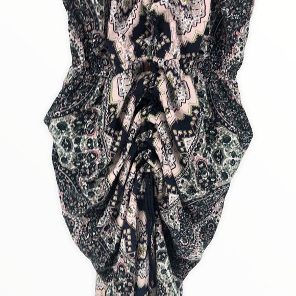 Cupcakes & Cashmere Leela Paisley Print Lace Up Sleeveless Midi Dress size M - Picture 4 of 13